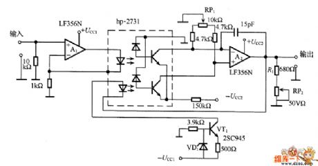 The DC servo separator amplifier circuit of photoelectric coupler