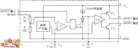 The internal circuit of voltage monitoring integrated chip TL7705CP