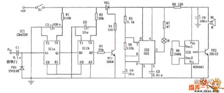 The metal door prying resistant alarm circuit