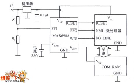 The basic application circuit of MAX690A／692A