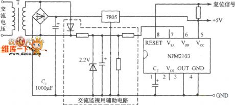 The double system monitoring circuit composed of NJM2103