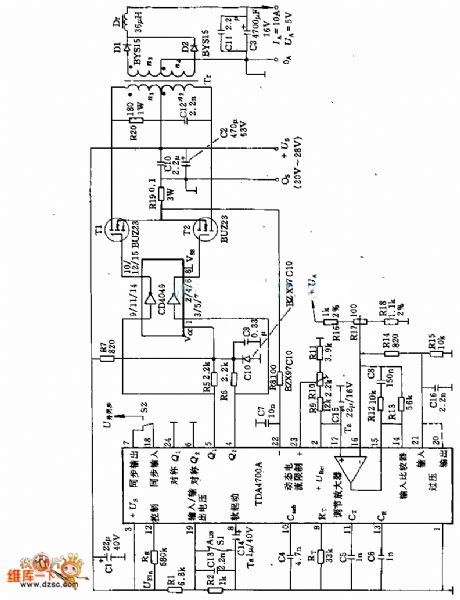 The 80v—12v／10A DC voltage converter circuit (1)