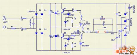 40 W electronic ballast electric principle circuit diagram