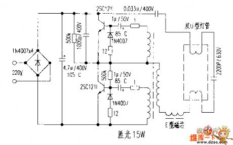 Antig 15 W electronic ballast circuit diagram