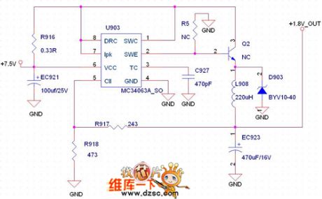 MC34063 step-down expansion flow designing circuit diagram
