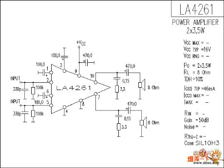 LA4261 audio IC circuit diagram