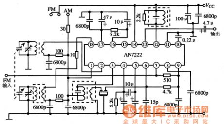 AN7222 frequency modulation & amplitude modulation power amplifier integrated circuit
