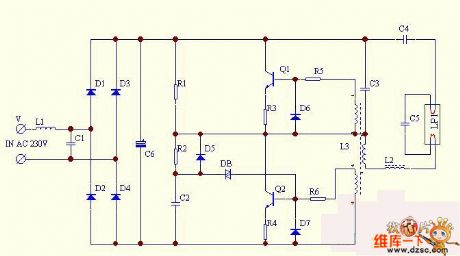 A single pipe electronic ballast circuit diagram
