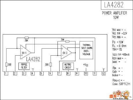 LA4282 audio IC circuit diagram