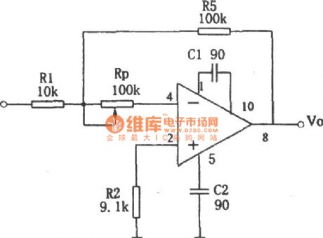 Bias compensation broadband amplification circuit diagram