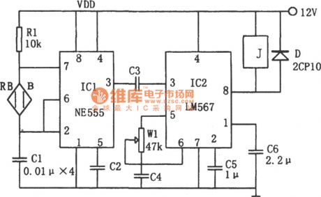Using temperature and frequency converter high-precision temperature control circuit diagram