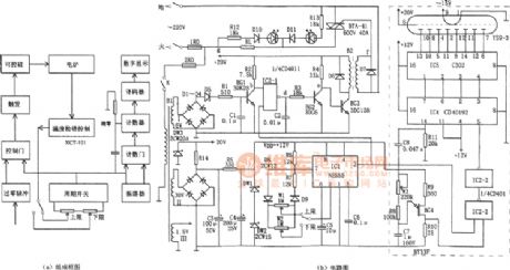 Single-phase thyristor zero trigger electric stove temperature control circuit diagram