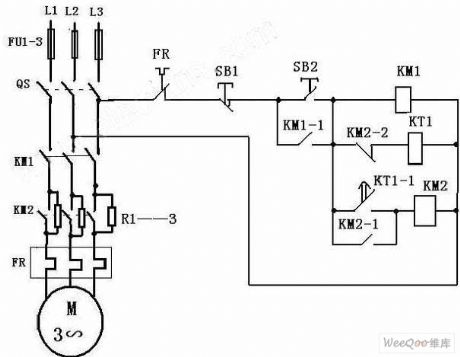 Cage Type Motor Stator Resistance Step-down Start Control Circuit