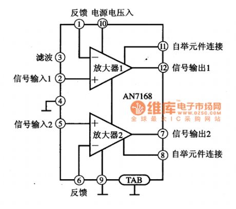 AN7168 duan-channel power amplifier integrated circuit