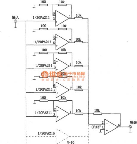 Multilevel parallel connection improved SNR amplifier circuit diagram