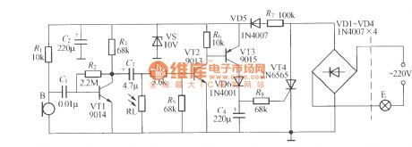 Discrete sound and light control stairs delay switch circuit(1)