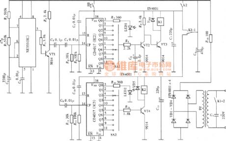 Cycle timer with open and stop preset function circuit diagram