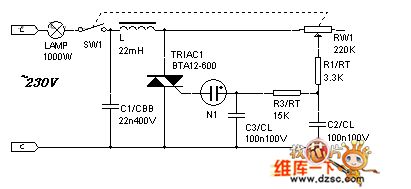 The high-power dual-way controllable dimmer circuit triggered by Ne lamps
