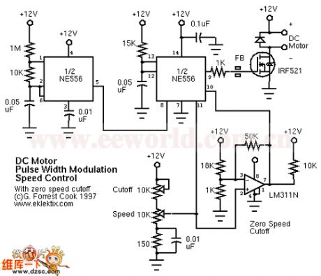 The pulse width speed regultating motor circuit