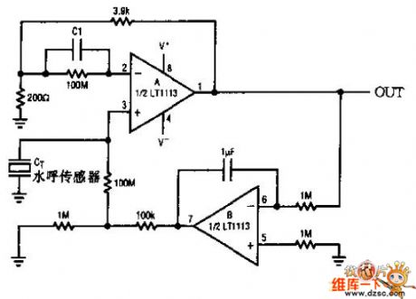 The water sound sensor application circuit Circuit Diagram