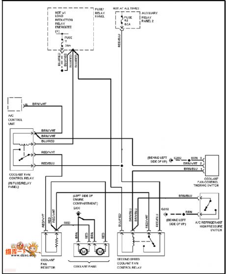 Audi air conditioning fan circuit