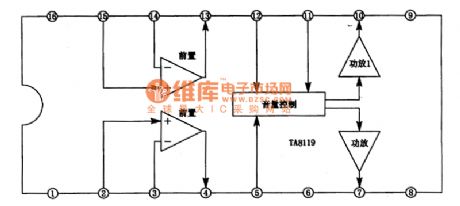 TA8119 monolithic stereo playback integrated circuit