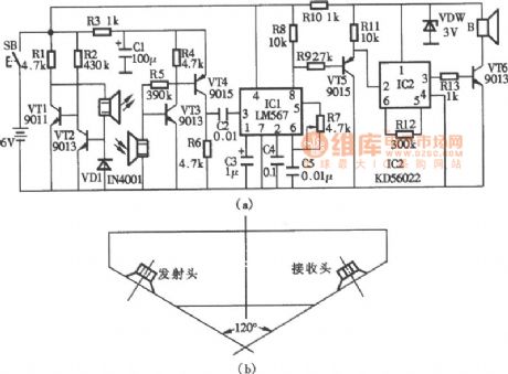 ultrasonic blind - walking device circuit