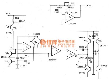 The rotate speed test circuit made by optoelectronic transistor