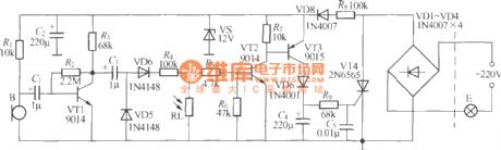 Discrete sound and light control stairs delay switch circuit(2)