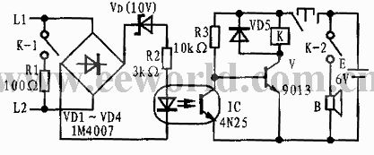 The phone security device circuit of photocouplers