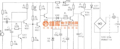 Discrete sound and light control stairs delay switch circuit(9)