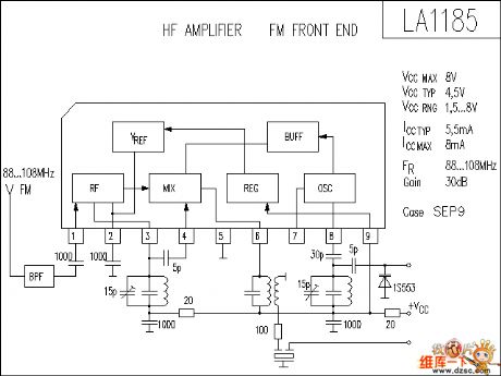 LA1185 audio IC circuit
