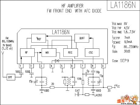 LA1186N audio IC circuit