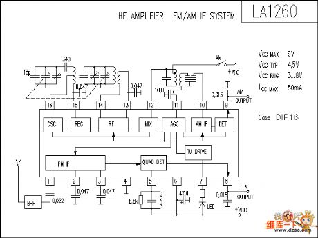 LA1260 audio IC circuit