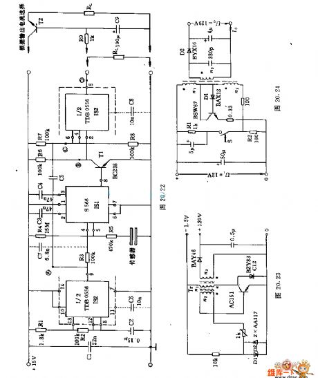 The 5V-+12V and -15V DC converter circuit