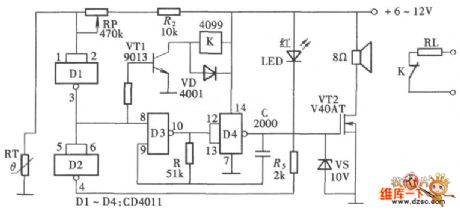 The auto control circuit of over-temperature detection