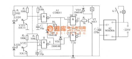 Automatic toilet lamp circuit