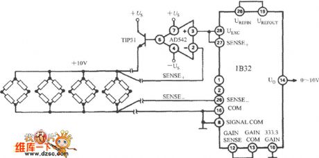 The application circuit diagram of 1B32 multiple pressure sensor