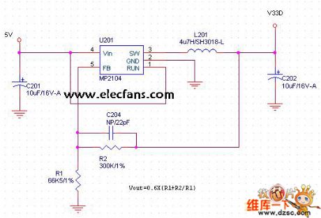 5 v turning to 3.3 v level conversion circuit diagram