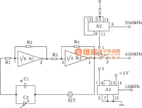 Mutiple Output Crystal Oscillator Circuit