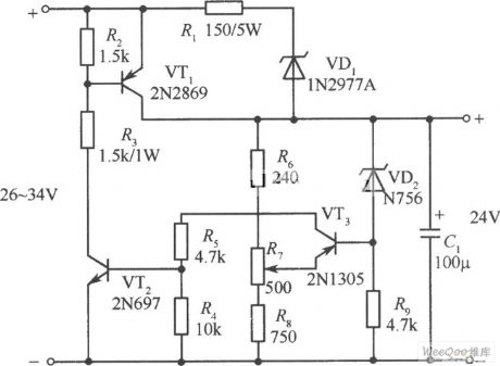 24V Short-circuit Prevention and Regulated Power Supply Circuit