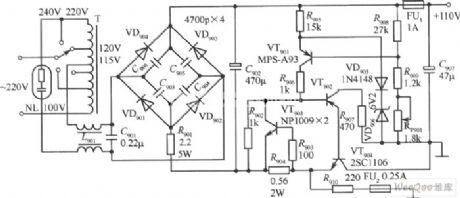 110V Regulated Power Supply Circuit with Stable Performance