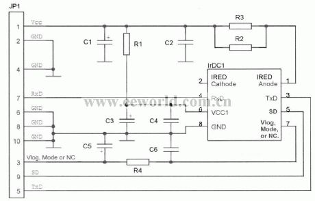 The power supply circuit of infrared emitting/receiving