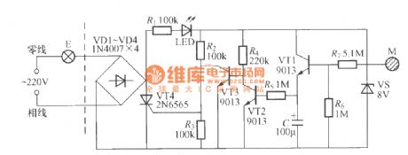 Touching delay lamp switch circuit(6)