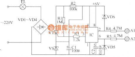 The electric switch circuit of touch type (5)