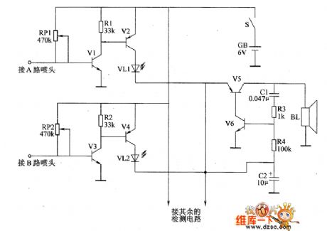 the alarm circuit of water break in the spray pipe for seeding-machine(1)