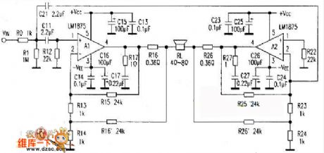 LM1875 current feedback BTL circuit