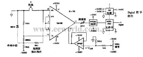 The separation thermocouple circuit of compensation