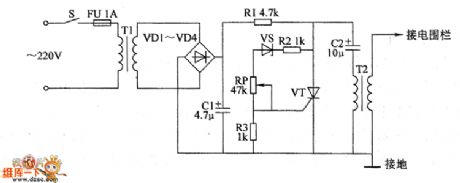 the control circuit of electric fence part 7