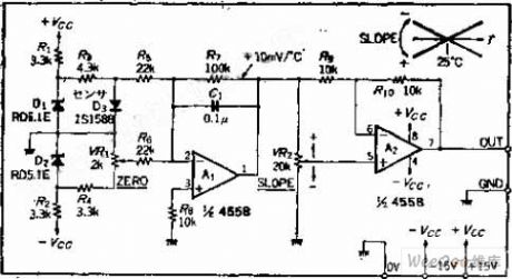 Temperature Compensation Generating Circuit of ±10MV / ℃ Compensating Voltage